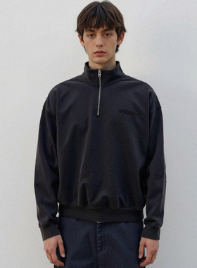 ATHIRI  美式复古Polo Sport水洗套头半拉链帽衫卫衣HalfZip