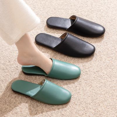 日式春秋季真皮家居地板拖鞋