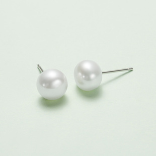 Meluxe美奈S925银天然淡水珍珠耳钉女耳饰高级感简约百搭新款送礼