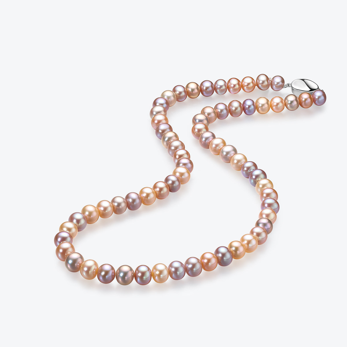 Meluxe美奈斑斓天然混彩珍珠项链彩色串珠淡水珍珠颈链送女友礼物