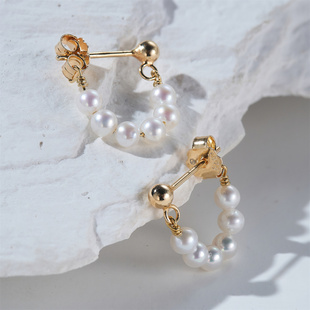 3.5mm珍珠气质百搭 银镶嵌淡水珍珠耳饰3 Meluxe美奈 微笑系列