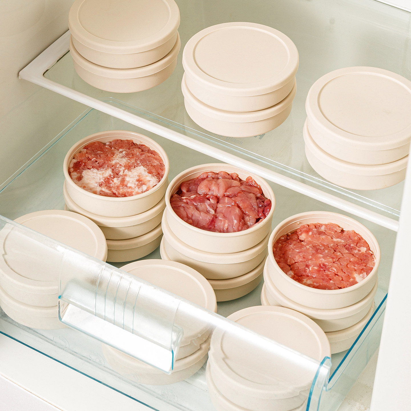 肉类保鲜盒冰箱食物收纳盒带盖密封牛肉饼虾肉饼分装冷冻冷藏盒,餐饮具,保鲜盒,淘宝优惠券,粉丝福利购,淘宝优惠卷