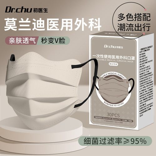 莫兰迪女高颜值秋冬医用外科口罩