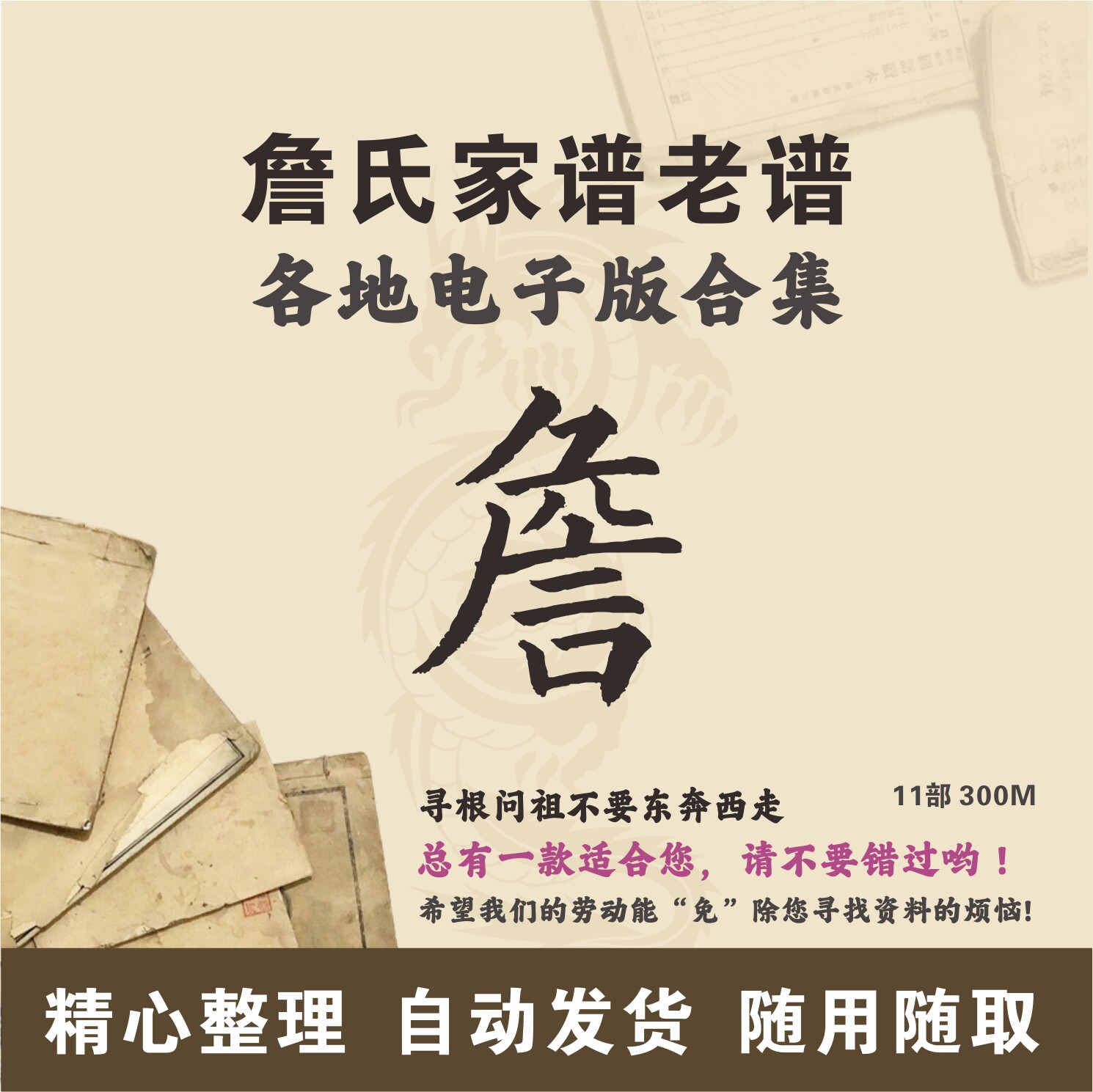詹氏家谱族谱宗谱老谱合集 全国詹姓 寻根问祖追根溯源研究电子版