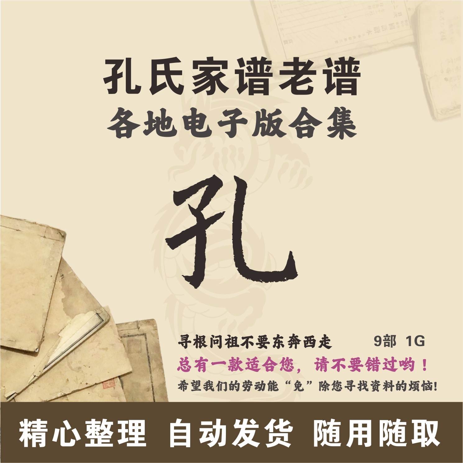 孔氏家谱族谱宗谱老谱合集 全国孔姓 寻根问祖追根溯源研究电子版