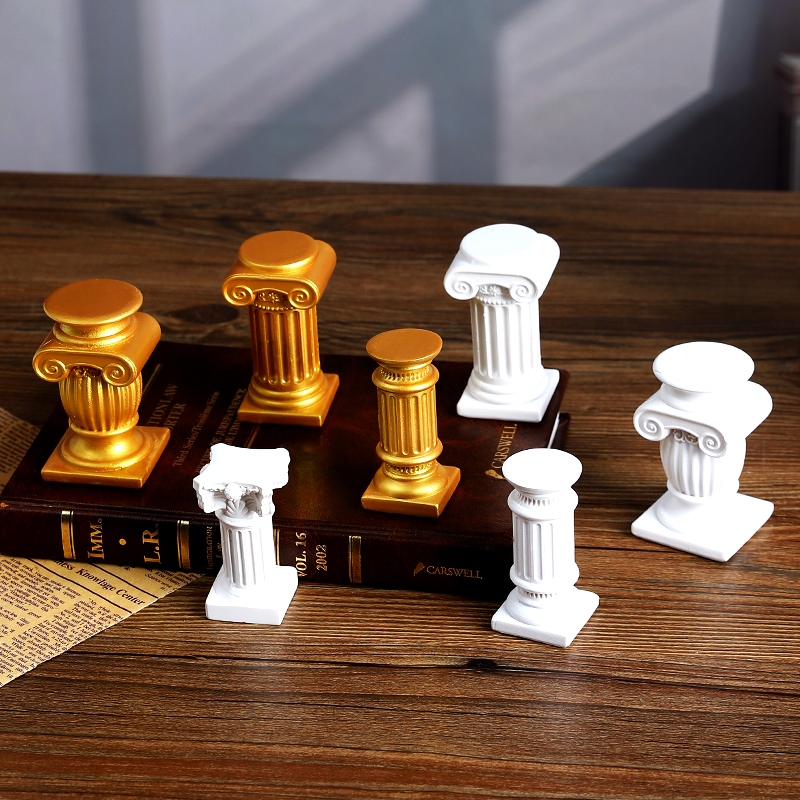 欧式复古迷你罗马柱展示台摆件