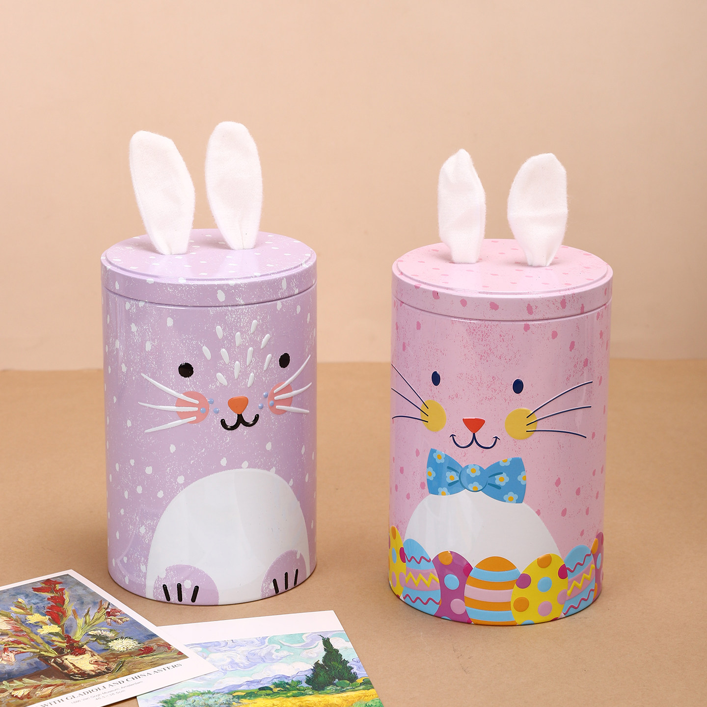 卡通可爱兔加厚马口铁盒创意收纳储物盒儿童伴手礼空盒喜糖包装盒