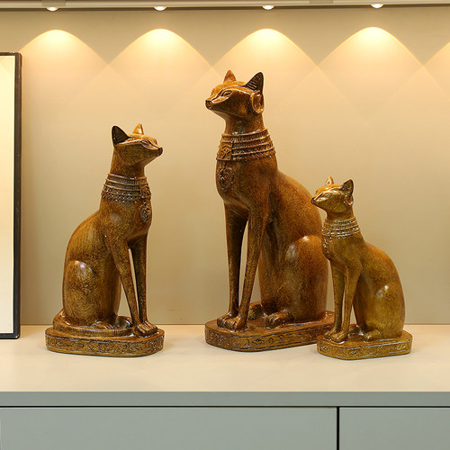 创意古埃及猫咪摆件招财猫装饰品