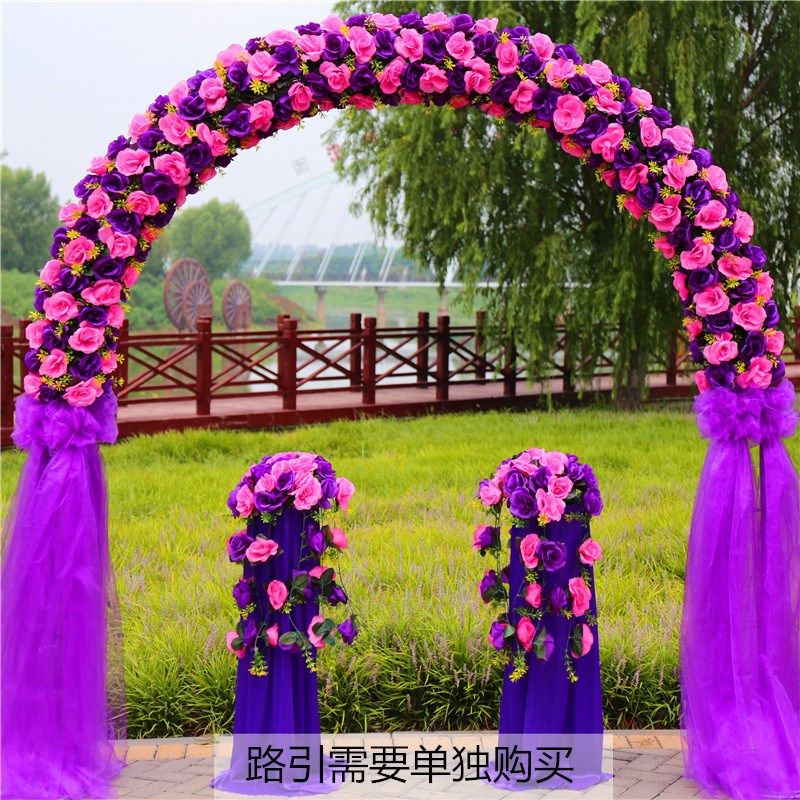星婚庆花门绢花拱门新款开业店庆活动拱门结婚门花拱门花架道具