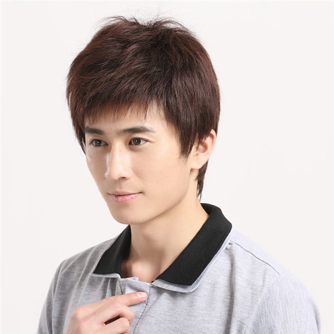 发套l0男发丝自然头套韩戴假发可帅气短发高档补头顶光头全版真人