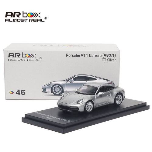 ARbox保时捷911 Carrera(992.1)GT 1:64银色合金车模