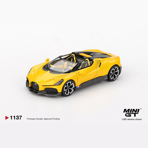 MINIGT[1137]布加迪 W16 Mistral 黄色 1:64合金车模