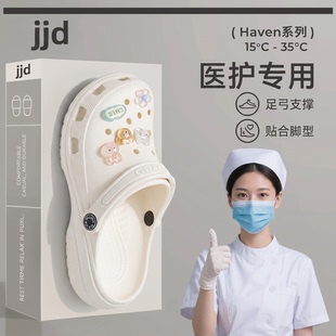 医护士洞洞鞋女款夏外穿2026新款软底医用手术室静音防滑厚底拖鞋