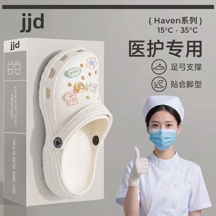 医护士洞洞鞋女款夏外穿2026新款软底医用手术室静音防滑厚底拖鞋