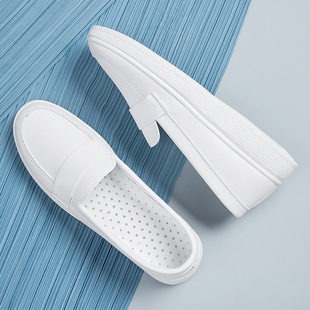 子 防滑久站不累脚平底医护人员专用白色单鞋 护士鞋 女软底透气夏季
