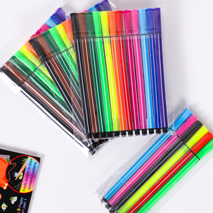 水彩笔儿童绘画笔12色幼儿园涂鸦笔美术画笔opp袋装六一礼品礼物