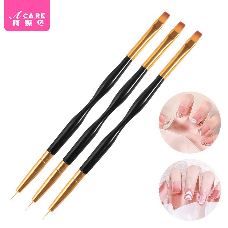 美甲笔刷/渐变AA1S244-1号彩绘平头描边笔拉线笔双头两用手绘造