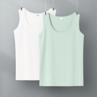 内搭打底衫 40支莫代棉柔软轻薄紧身背心小吊带女夏季 绿色外穿无袖