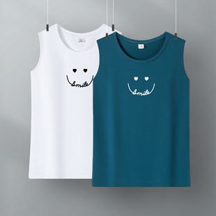 普蓝色超火小背心女外穿夏设计感印花吊带上衣内搭打底衫 t恤 无袖