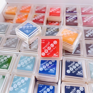 月猫印台vks布方Tsukineko VersaCraft 布料印泥 绘图纸 瓦楞纸 打印纸 皮革 棉布 铜版纸 涂料纸 印台 蓝绿