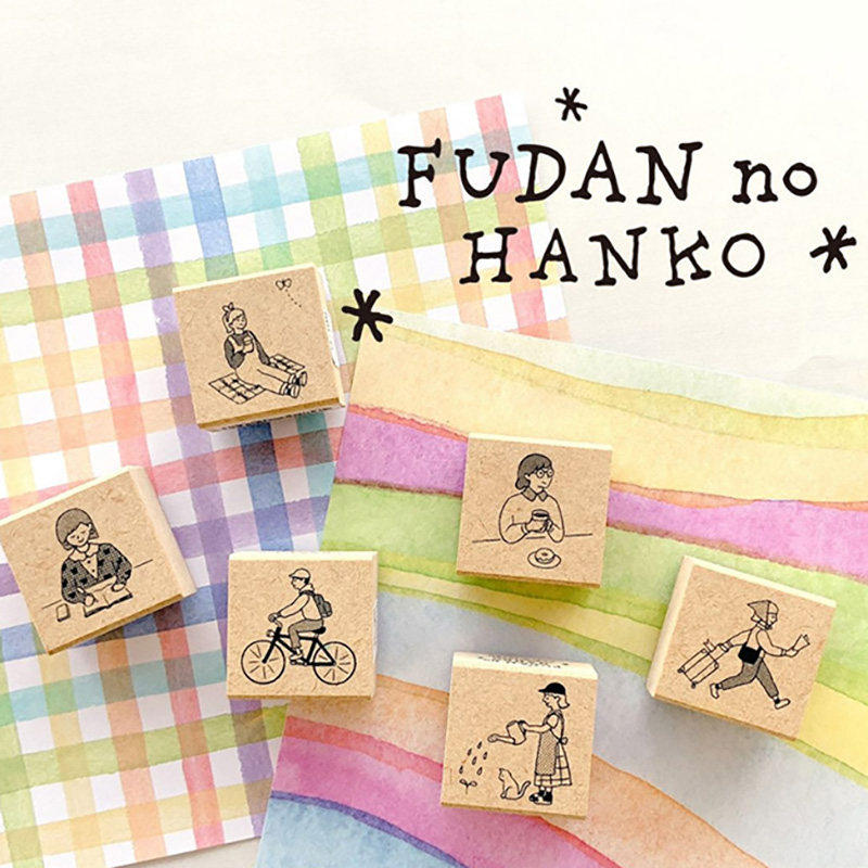 日本KODOMO NO KAO童颜木印章卡通人物木质印章手工DI