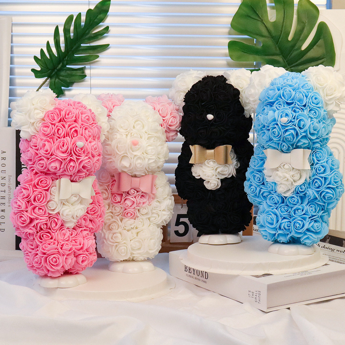 情人节礼物永生花暴力熊可爱马卡龙小熊送闺蜜女朋友生日礼物