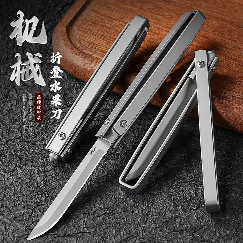 M390机械折叠刀户外生存小刀锋利高硬度便携随身露营防身水果刀子