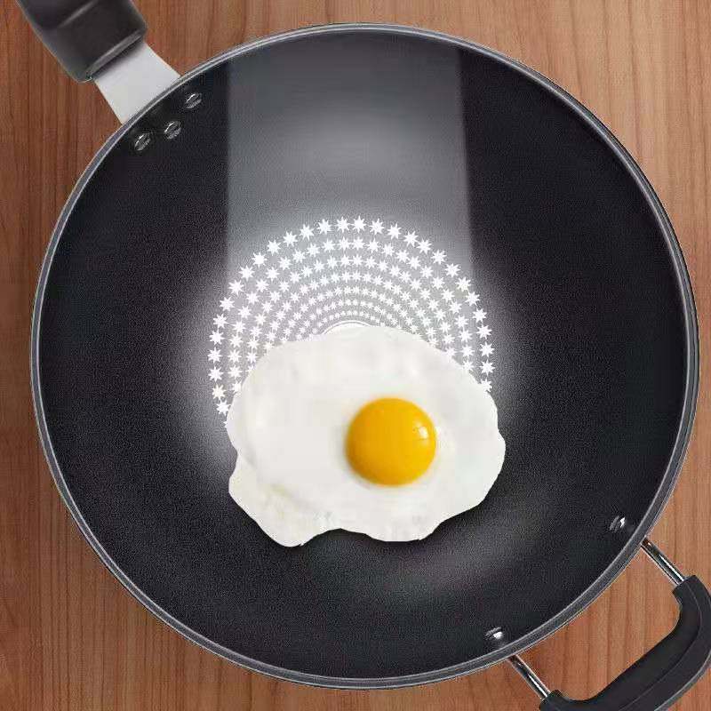 红炒锅不粘锅平底锅煎锅不沾大号家用商用专业电磁炉燃气灶专用