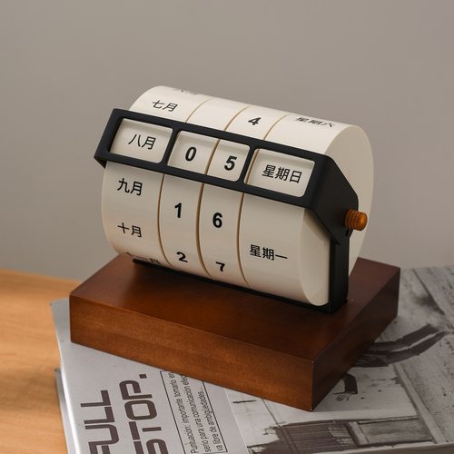 转轮万年历创意旋转新款日历高级商务台历定制2025日历办公桌面摆件台历diy可定制公司团购办公复古万年历