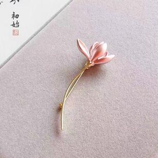 配饰D3 复古荷花胸针女气质宫廷领针西装