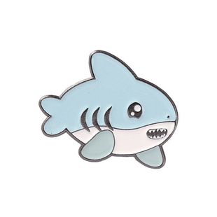 胸针鲨鱼水母海马领针金属徽章服装 海洋生物Q版 配饰D3