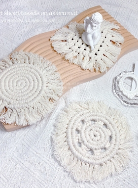 ins美甲拍照道具手拿展示摆件编织流苏垫网红天使装饰