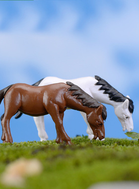 苔藓微景观摆件迷你骏马PVC公仔多肉装饰手办