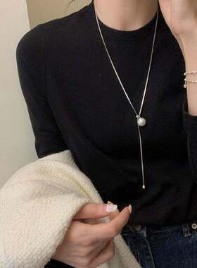春夏女小众长款毛衣链锁骨