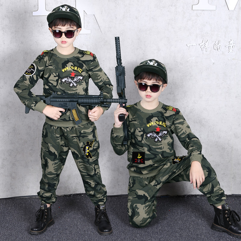 儿童秋季户外秋冬军训特种兵迷彩服套装男童女孩秋款长袖迷彩衣服