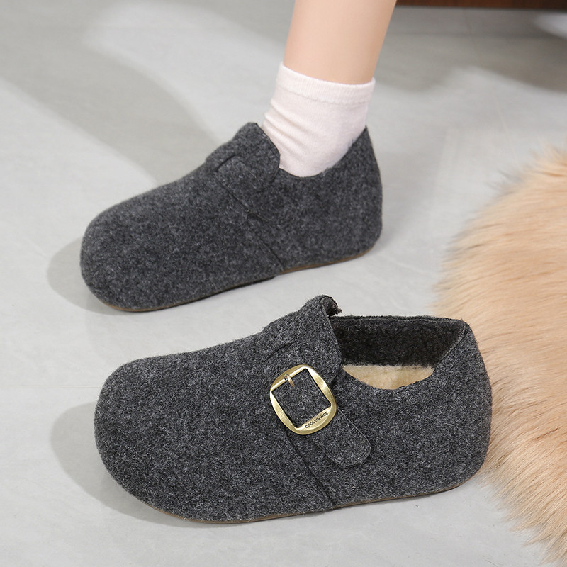 巨好看厚底增高灰色加绒呢子勃肯鞋女2025冬季新款豆豆鞋博肯棉鞋,女鞋,勃肯鞋/软木鞋,淘宝优惠券,粉丝福利购,淘宝优惠卷