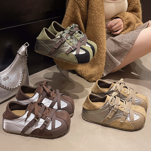 厚底内增高两穿勃肯鞋女秋新款