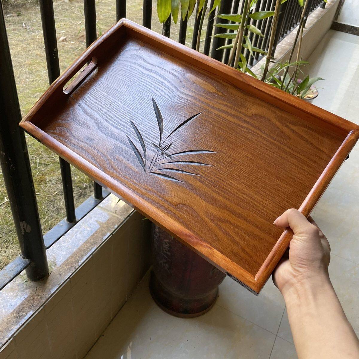 木质兰花托盘茶盘单层干泡茶托茶几餐桌茶杯水杯收纳盘长方形特价,餐饮具,餐用托盘,淘宝优惠券,粉丝福利购,淘宝优惠卷