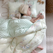 A类母婴级婴儿豆豆毯安抚盖毯儿童冬季 加厚冬被可机洗一体豆豆被