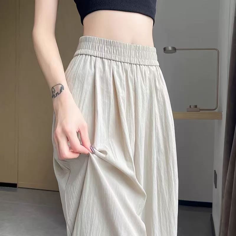 慵懒风粉色九分速干灯笼裤女2026