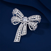 小香风重工锆石蝴蝶结胸针防走光胸花大衣外套设计感别针高档配饰