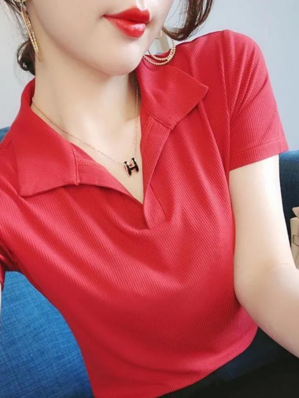 SHORT SLEEVE T-SHIRT WOMENS SUMMER DRESS 2024 NEW CHIFFON FOREIGN STYLE SHIRT FASHION VERSATILE SHIRT PLUS SIZE FAT MM TOP