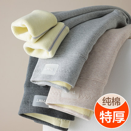 纯棉特厚羊羔绒打底裤女秋冬季外穿加绒加厚东北特厚大码保暖棉裤