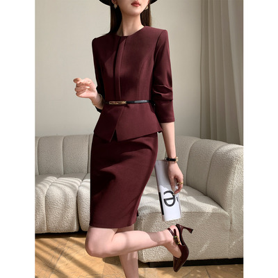 安克拉红职业连衣裙秋团购更优惠