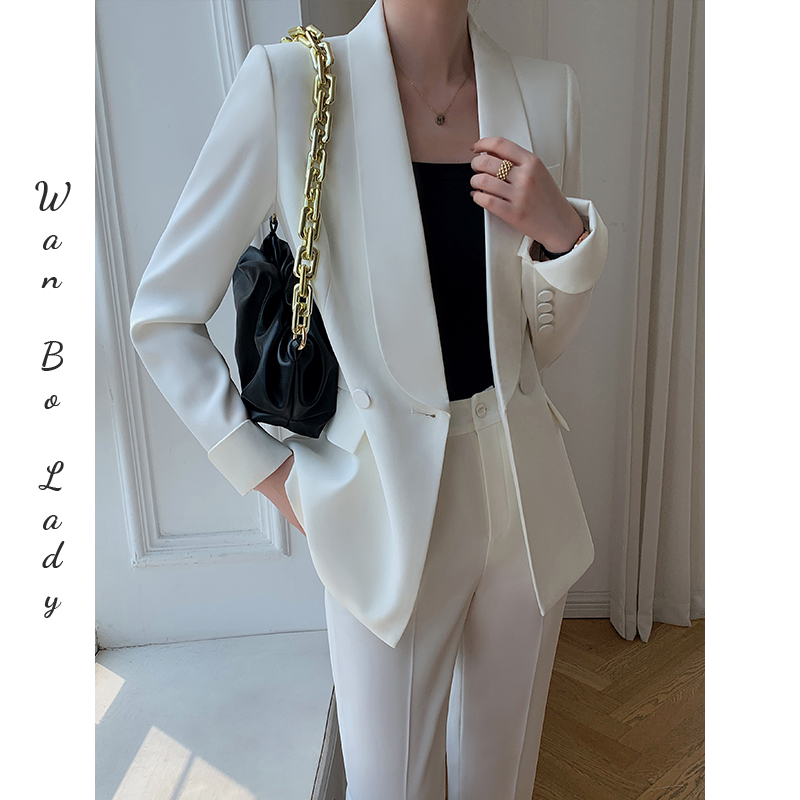 白色西装套装女2025秋季新款高级感气质仙气商务西服修身职业正装