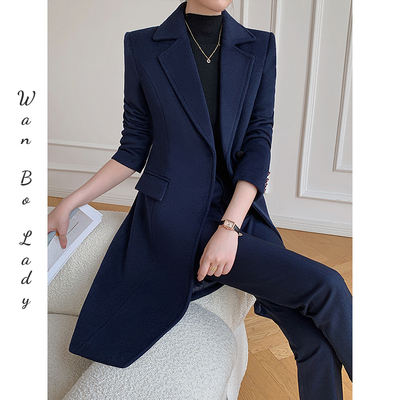 高端职业毛呢外套女羊毛呢子大衣
