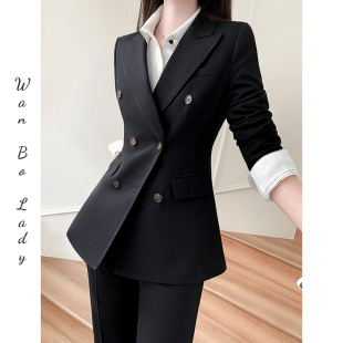 两件套职业正装 黑色西装 春气质名媛大牌高端九分裤 女2026新款 套装
