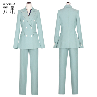 导购顾问美容师工作服ol气质店长工装 套裤 女春秋高端西装 职业套装