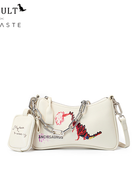 MYTASTE大小孩联名小号扭扭包法棍腋下包真皮斜挎小包新款链条包