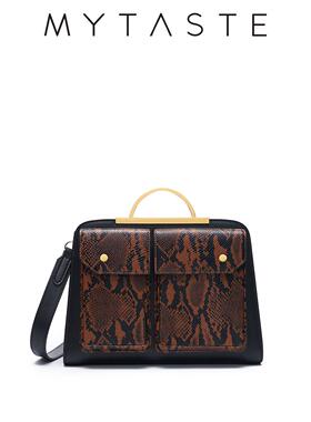 MYTASTE/Reset大号口袋包鳄鱼纹牛皮时尚女包通勤单肩斜挎手提包